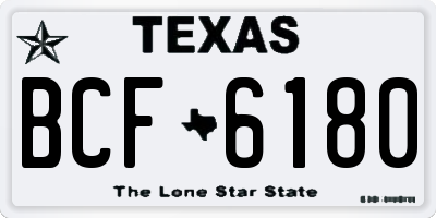 TX license plate BCF6180