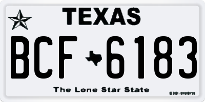 TX license plate BCF6183