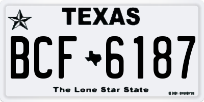 TX license plate BCF6187