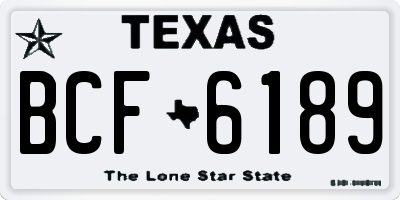 TX license plate BCF6189