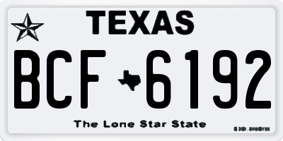 TX license plate BCF6192
