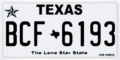 TX license plate BCF6193