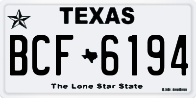 TX license plate BCF6194