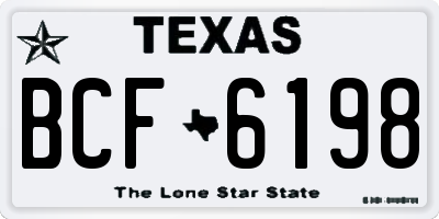 TX license plate BCF6198