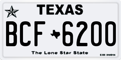 TX license plate BCF6200