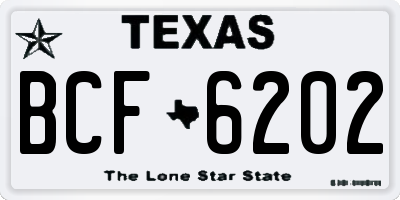 TX license plate BCF6202