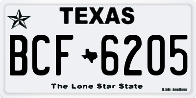 TX license plate BCF6205