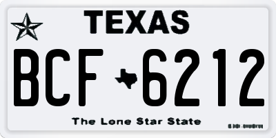 TX license plate BCF6212
