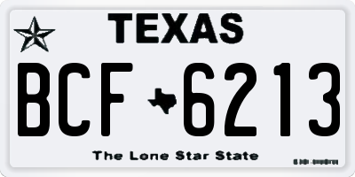 TX license plate BCF6213