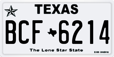 TX license plate BCF6214