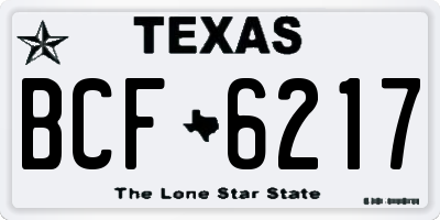 TX license plate BCF6217