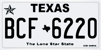 TX license plate BCF6220