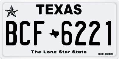 TX license plate BCF6221