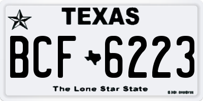 TX license plate BCF6223