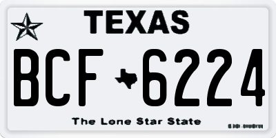 TX license plate BCF6224