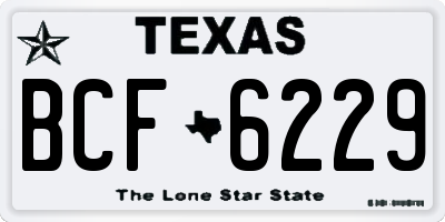 TX license plate BCF6229