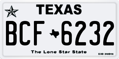 TX license plate BCF6232