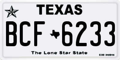 TX license plate BCF6233