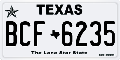 TX license plate BCF6235