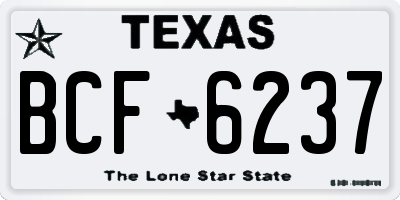 TX license plate BCF6237