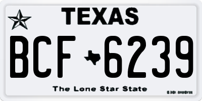 TX license plate BCF6239