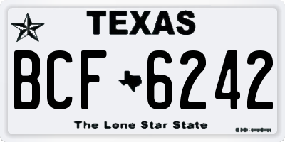 TX license plate BCF6242