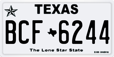 TX license plate BCF6244