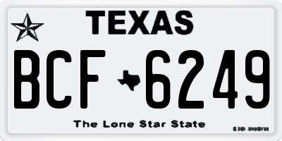 TX license plate BCF6249