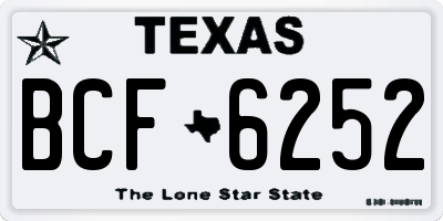 TX license plate BCF6252