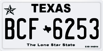 TX license plate BCF6253