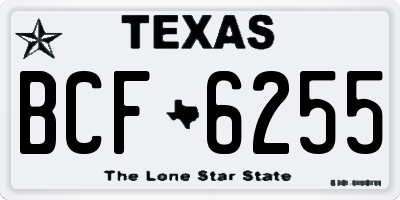 TX license plate BCF6255