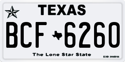 TX license plate BCF6260