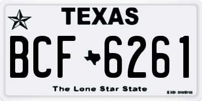 TX license plate BCF6261