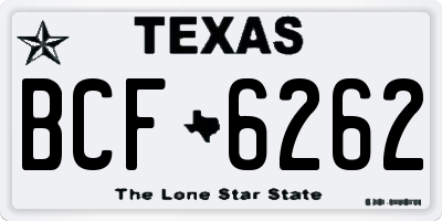 TX license plate BCF6262