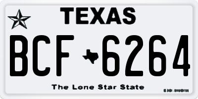 TX license plate BCF6264