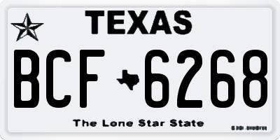 TX license plate BCF6268