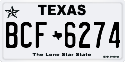 TX license plate BCF6274