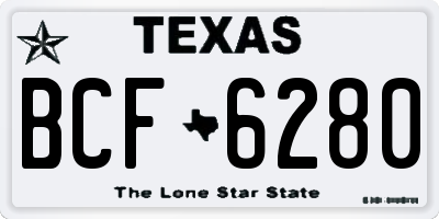 TX license plate BCF6280