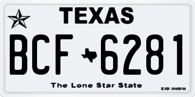TX license plate BCF6281
