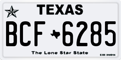 TX license plate BCF6285