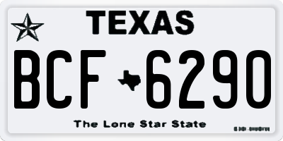 TX license plate BCF6290