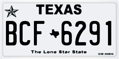 TX license plate BCF6291
