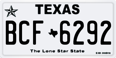 TX license plate BCF6292