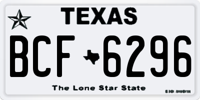 TX license plate BCF6296