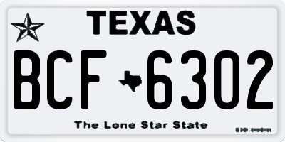 TX license plate BCF6302