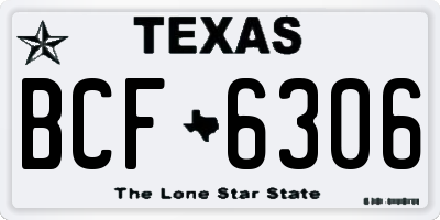 TX license plate BCF6306
