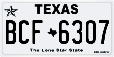 TX license plate BCF6307