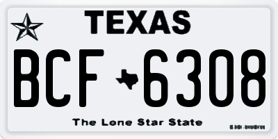 TX license plate BCF6308