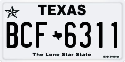 TX license plate BCF6311