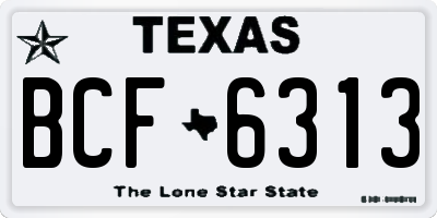 TX license plate BCF6313